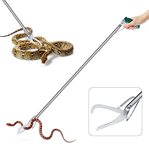 GYORGKSHI 47" Extra Heavy Duty Snake Tongs Reptile Grabber Catcher Wide Jaw Handling Tool