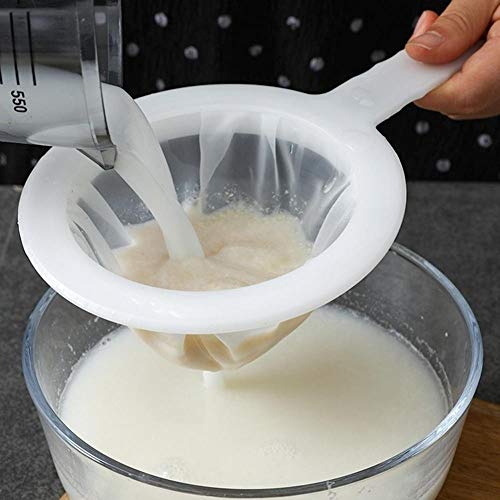 Kitchen Ultra-Fine Nylon Mesh Strainer I Plastic Sieve Fine Mesh Filter Spoon For Soy Milk Coffee Milk Yogurt Juice Kefir Honey Wine coladores de cocina (100 Mesh)