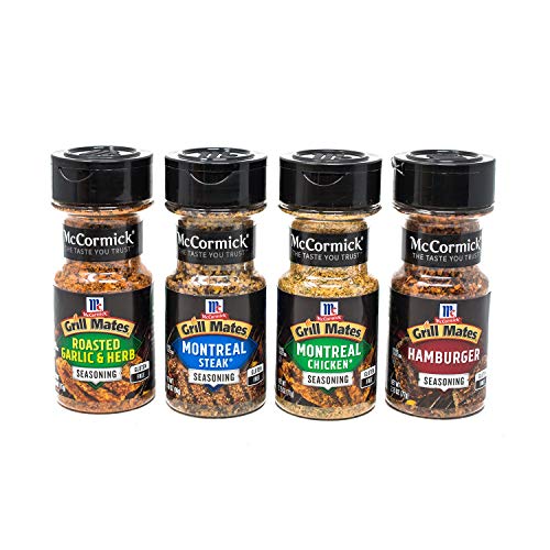 McCormick Grill Mates Spices, Everyday Grilling Variety Pack (Montreal Steak, Montreal Chicken, Roasted Garlic & Herb, Hamburger), 4 Count