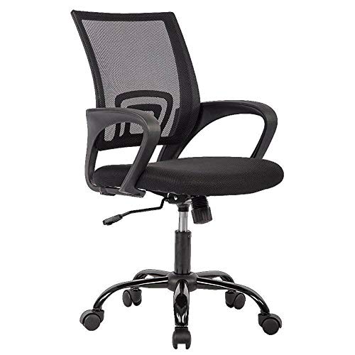 Office Chair Ergonomic Cheap Desk Chair Mesh Computer Chair Lumbar Support Modern Executive Adjustable Stool Rolling Swivel Chair for Back Pain, Black