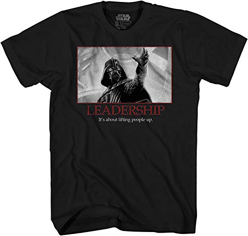 STAR WARS Darth Vader Leadership Motivational Poster Mens T-Shirt (Medium, Black)