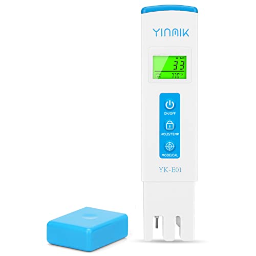 YINMIK Digital TDS EC Temp Meter with Horizontal Display Professional PPM Tester for Water Filter Monitoring and Hydroponic System with PPM500 & PPM700 Mode